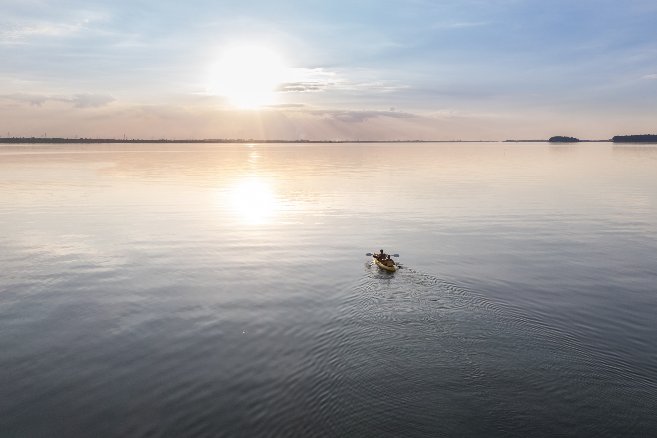Kayaking on Tri An Lake